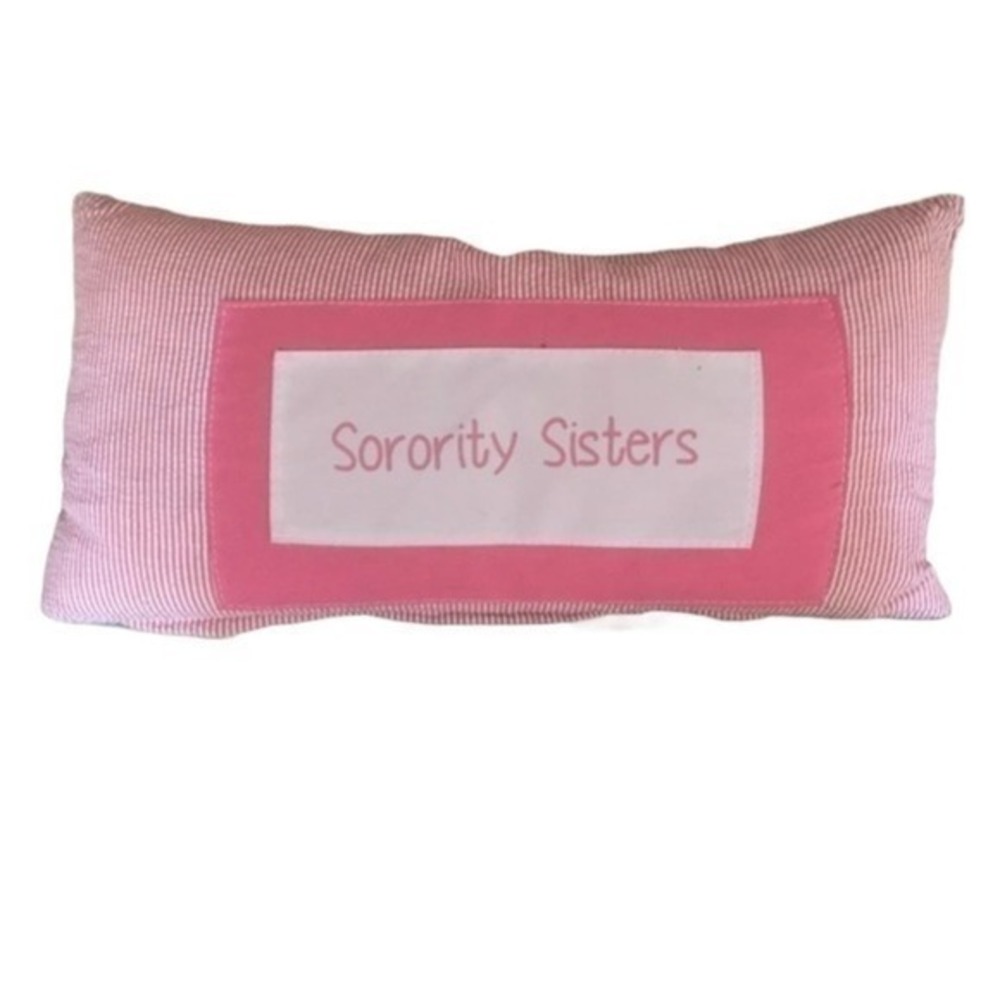Pink and White Down Pillow-Sorority Sister Pillow‎
